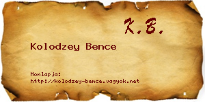 Kolodzey Bence névjegykártya