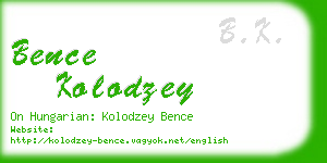 bence kolodzey business card